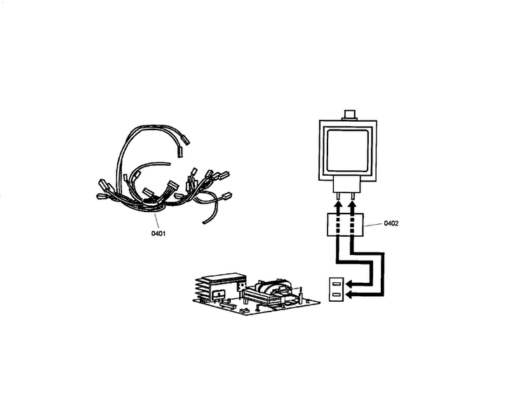 Cable Harness Diagram and Parts List for HMB8060 01 Bosch Microwave
