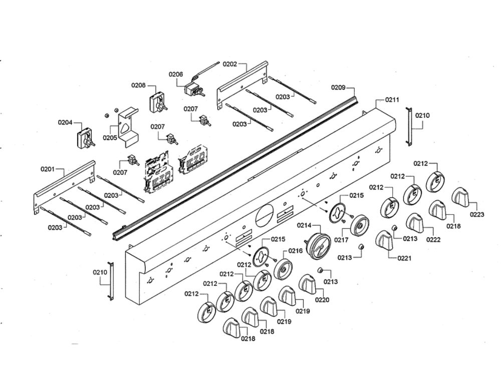 Facia Panel/Knobs Diagram and Parts List for PRD48JDSGU 06 Thermador Range