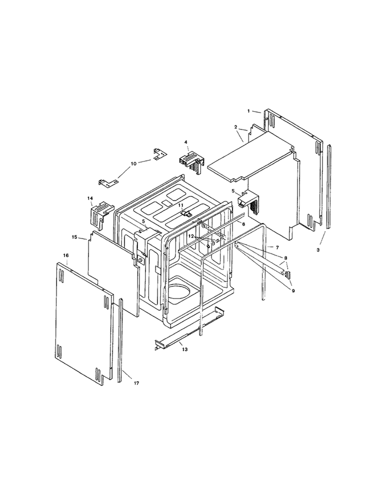 Tank Assembly Diagram and Parts List for SHI6805UC 11 Bosch Dishwasher