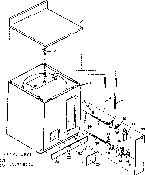Replacement Parts Diagram and Parts List for 153315741  Kenmore Water Heater