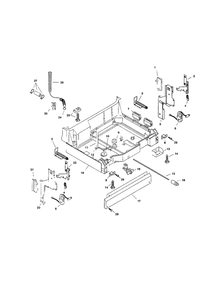 Base Diagram and Parts List for SHI6802UC 11 Bosch Dishwasher