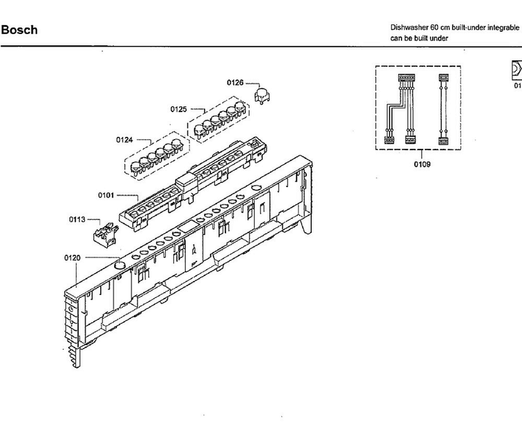 Control Panel Diagram and Parts List for SHX7ER55UC 51 Bosch Dishwasher
