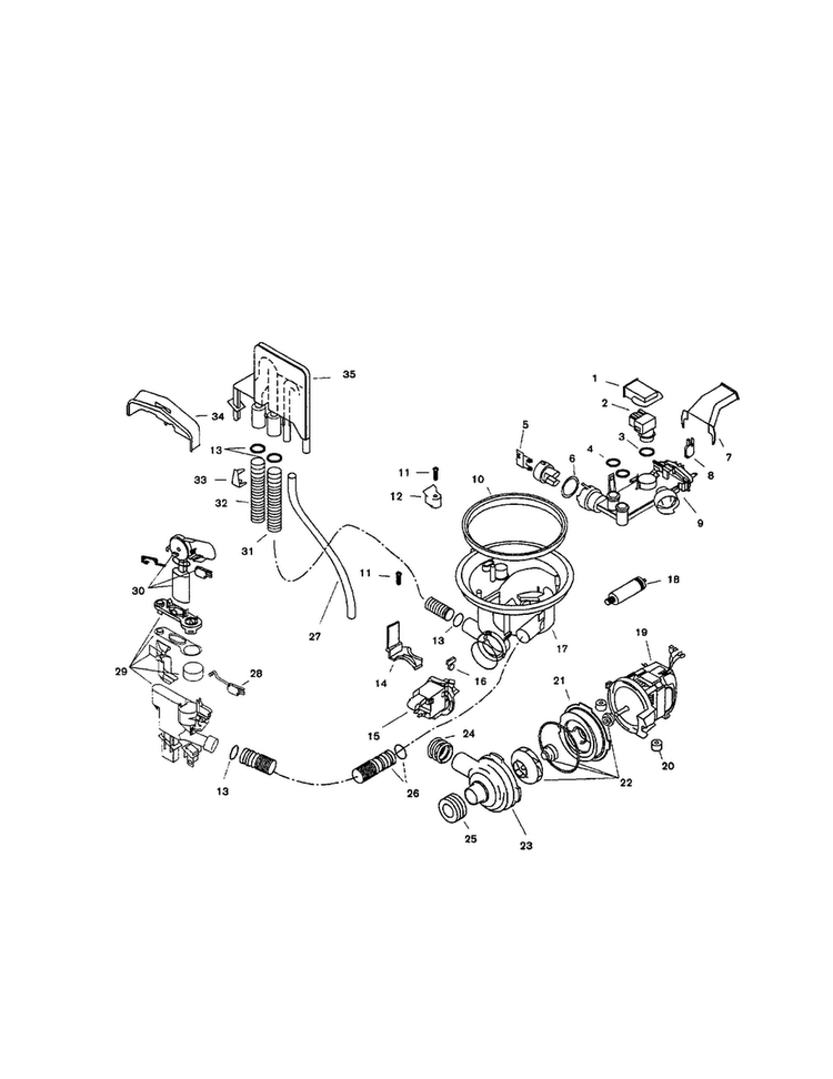 Component Assemblies Diagram and Parts List for SHU5312UC 06 Bosch Dishwasher