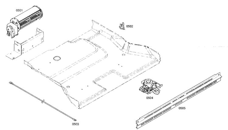 Ventilation Diagram and Parts List for MED302ES01  Thermador Wall Oven