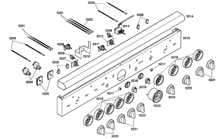 Control Panel Diagram and Parts List for PRG486EDG03  Thermador Range