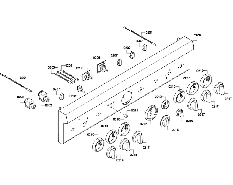 Control Panel Diagram and Parts List for PRD366GHC 03 Thermador Range