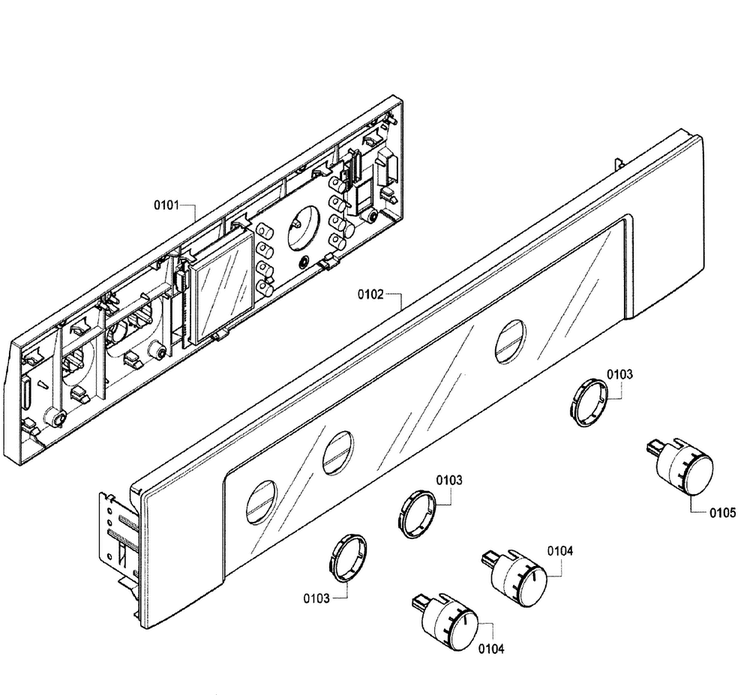 Control Panel Diagram and Parts List for HBN5620UC 01 Bosch Wall Oven