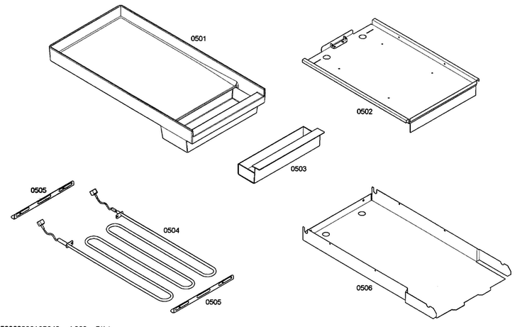Griddle Diagram and Parts List for PRG486EDG03  Thermador Range