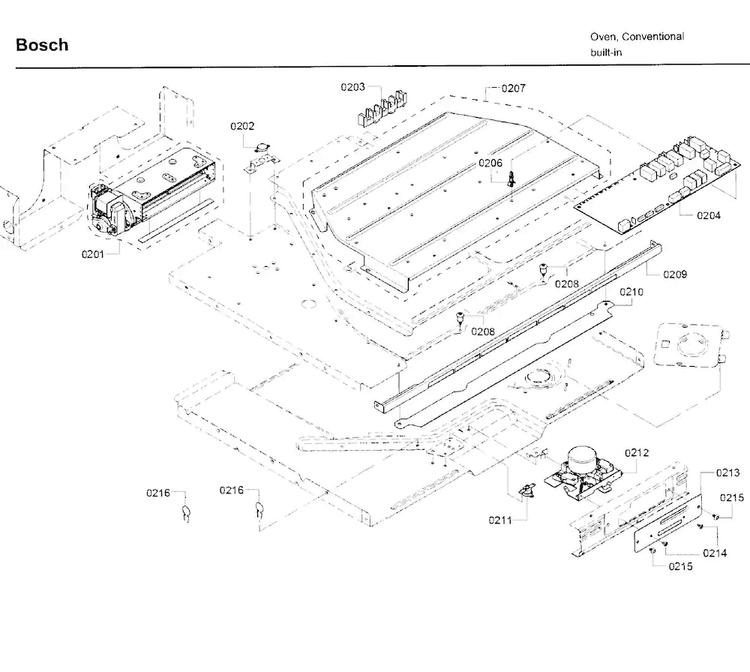 Latch Diagram and Parts List for HBL8751UCC 03 Bosch Microwave Oven Combo