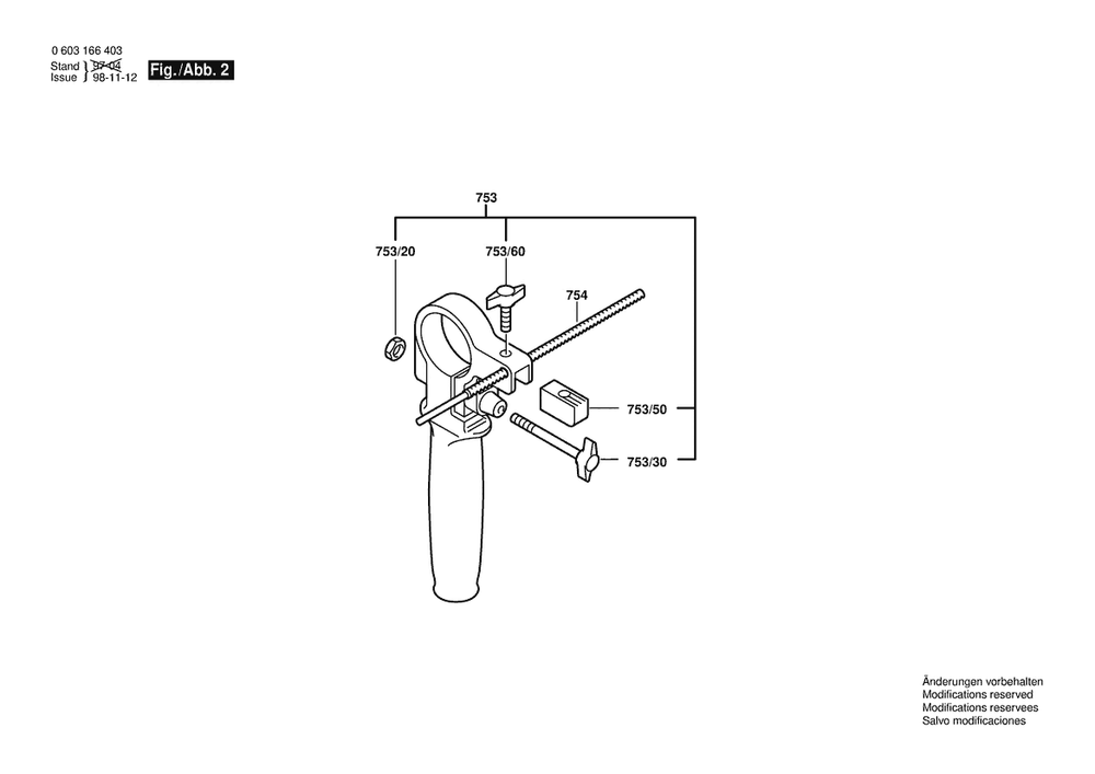Section 2 Diagram and Parts List for CSB850-2RET 0603166450 Bosch Hammer Drill