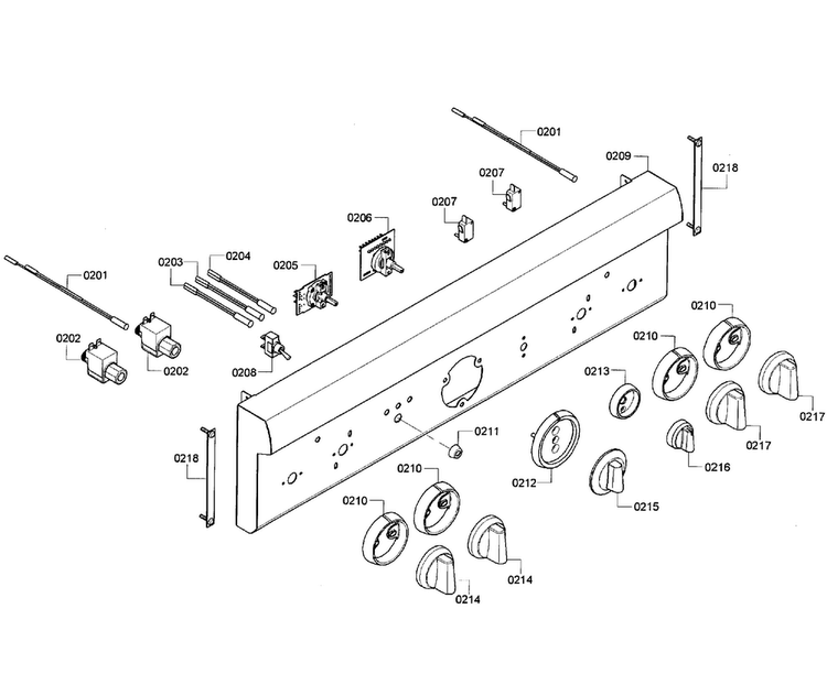 Control Panel Diagram and Parts List for PRD304GHU 09 Thermador Range