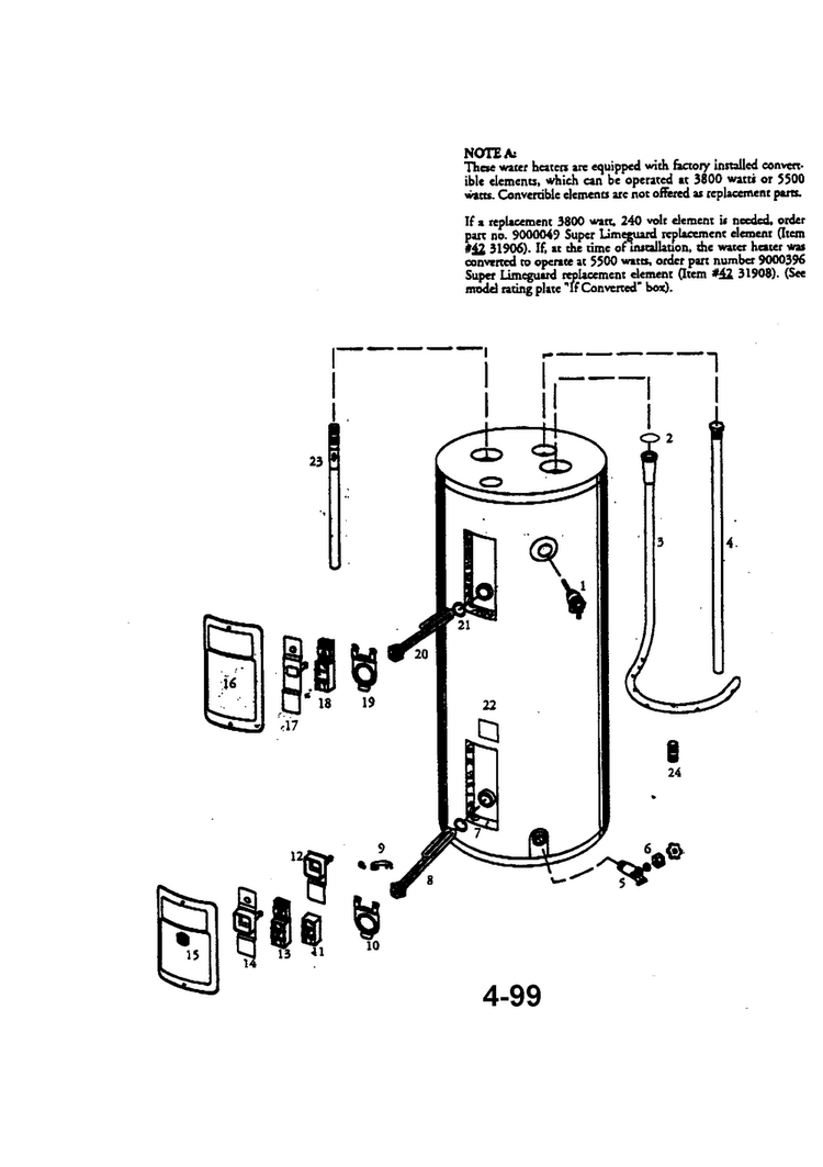 Kenmore 10 Anniversary 40 Gallon Diagram and Parts List for 153322451  Kenmore Water Heater