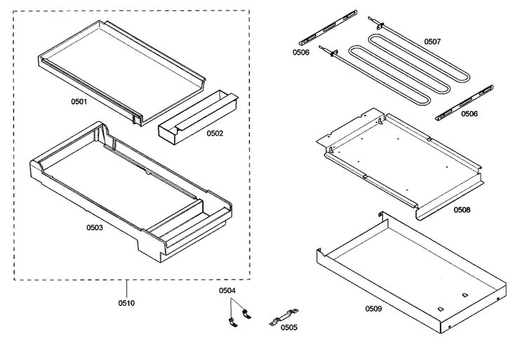 Griddle Diagram and Parts List for PRG486EDG01  Thermador Range