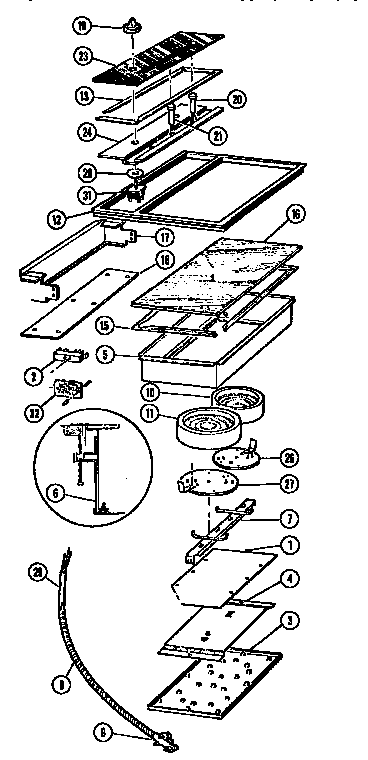 Tgt22 Diagram and Parts List for TGT22  Thermador Cooktop