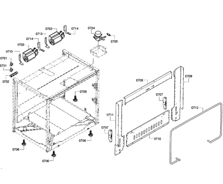 Cabinet Assy Diagram and Parts List for PRD366GHC 08 Thermador Range