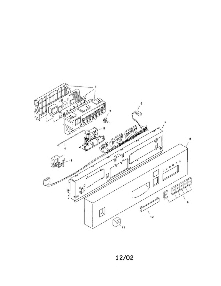 Fascia Panel Diagram and Parts List for SHU5315UC 06 Bosch Dishwasher
