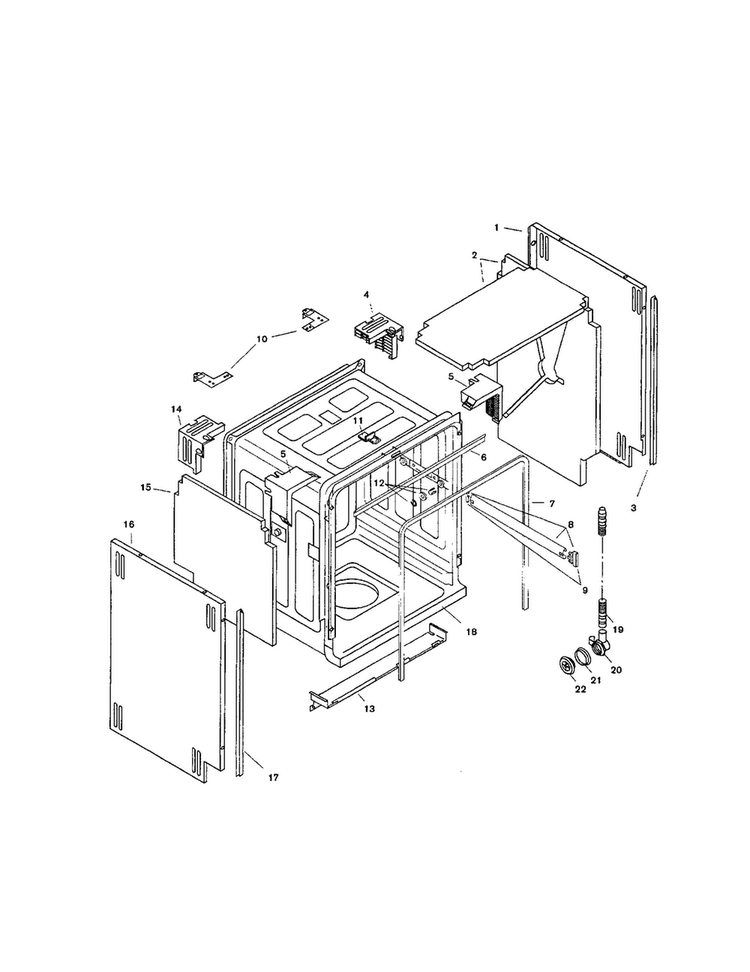 Tank Assembly Diagram and Parts List for SHI6802UC 12 Bosch Dishwasher
