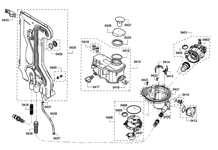 Pump Diagram and Parts List for SHX8PT55UC 02 Bosch Dishwasher