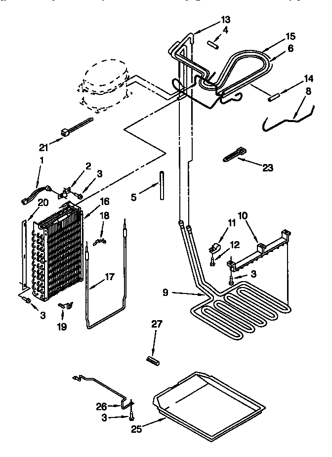 Lower Unit And Tubing Diagram and Parts List for TSS42QBW00  Thermador Refrigerator