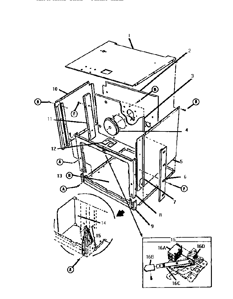 Oven Body Assembly Diagram and Parts List for GSC30CVWC-01  Thermador Range