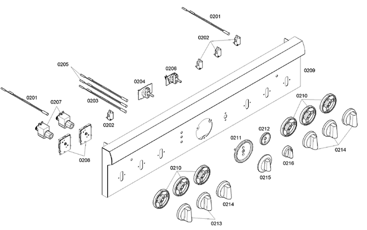 Control Panel Diagram and Parts List for PRD366EHC 05 Thermador Range