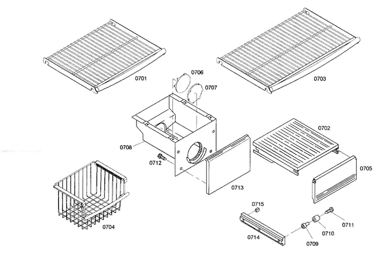 Shelf Assy 2 Diagram and Parts List for KBUIT4265E 01 Thermador Refrigerator