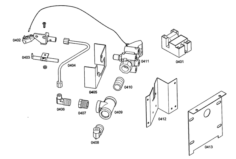 Ignitor Diagram and Parts List for PCG484EW01  Thermador Cooktop