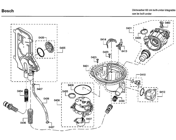 Pump Diagram and Parts List for SHP68T55UC 09 Bosch Dishwasher