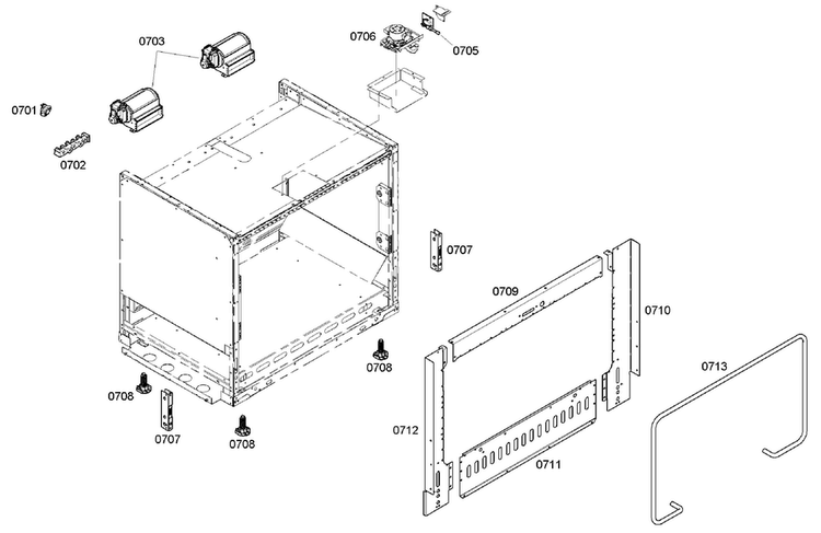 Cabinet Assy Diagram and Parts List for PRD366EHC 06 Thermador Range