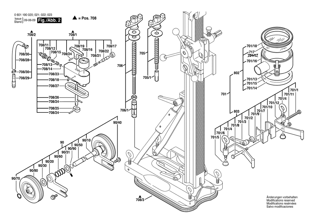 Section 2 Diagram and Parts List for 0601190023  Bosch Tool Stand & Cart