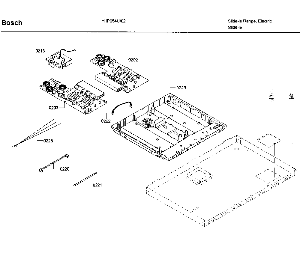Pcb asy Diagram and Parts List for HIIP054U 02 Bosch Range