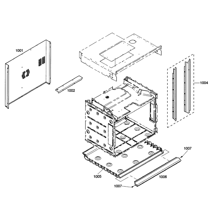 Cabinet Diagram and Parts List for HBL8750UC 03 Bosch Microwave Oven Combo