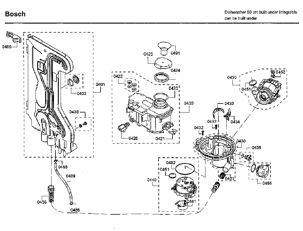 Pump Diagram and Parts List for SHX89PW55N 01 Bosch Dishwasher