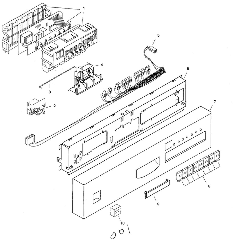 Fascia Panel Diagram and Parts List for SHU6806UC 06 Bosch Dishwasher