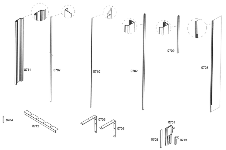 Trim Diagram and Parts List for T36IT71NNP 28 Thermador Refrigerator