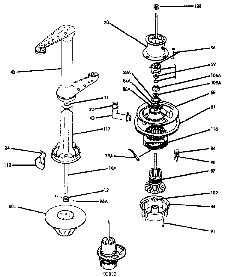Section 2 Diagram and Parts List for CP10  Thermador Dishwasher