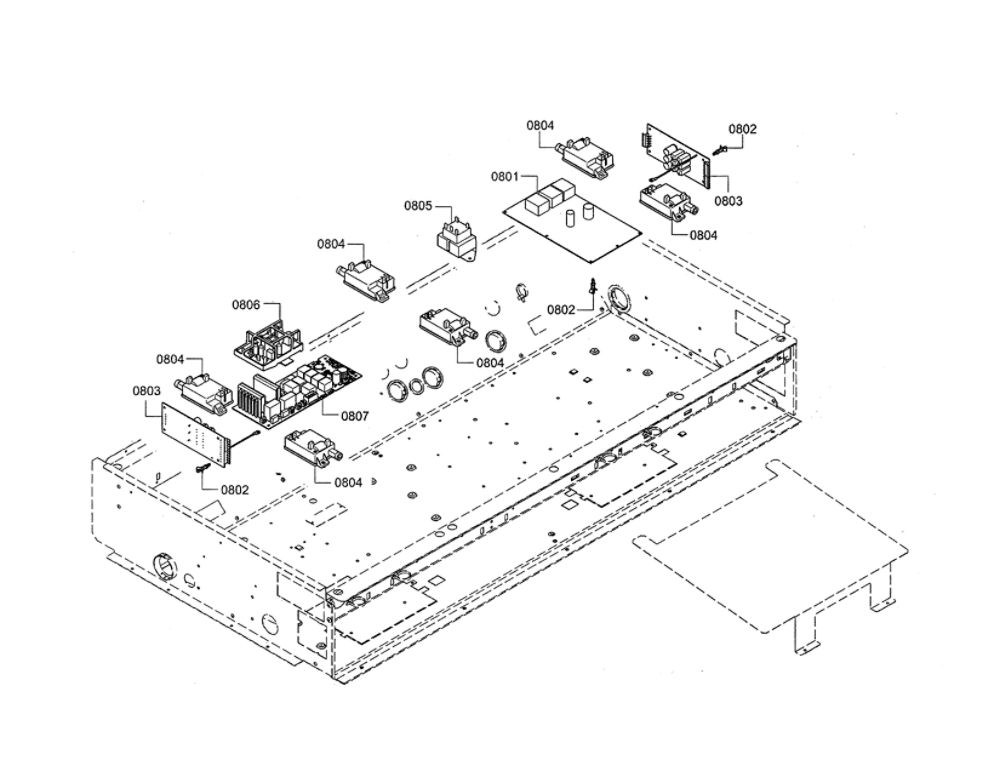 Power Module/Pc Board Diagram and Parts List for PRD48JDSGU 09 Thermador Range