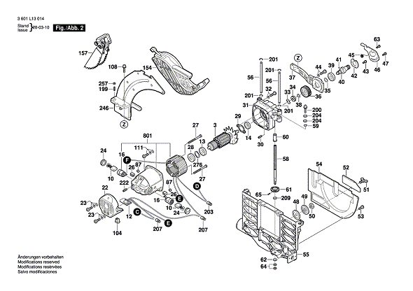 Bosch 3601l13014 2 Diagram and Parts List for 3601L13014  Bosch Table Saw