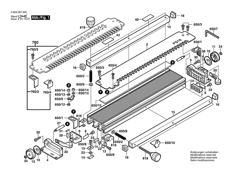 Section 1 Diagram and Parts List for 0603097000  Bosch Miscellaneous