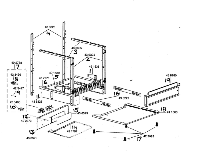 Support Asy Diagram and Parts List for HGS446UC 01 Bosch Range