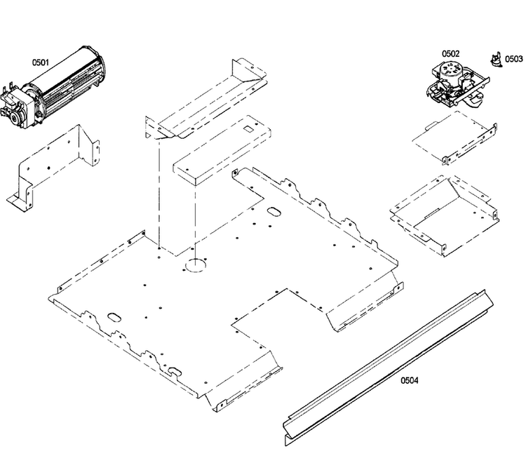 Convection Diagram and Parts List for HBN5660UC 01 Bosch Wall Oven