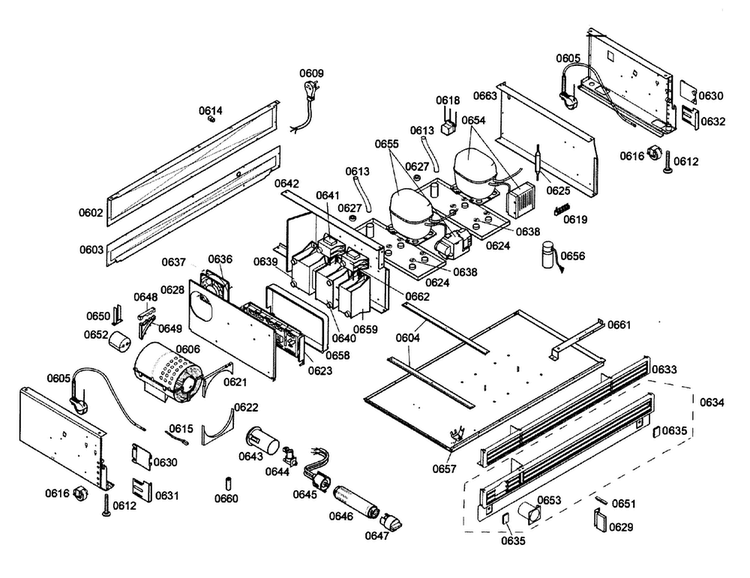 Compressor Diagram and Parts List for T36IT71NNP 99 Thermador Refrigerator