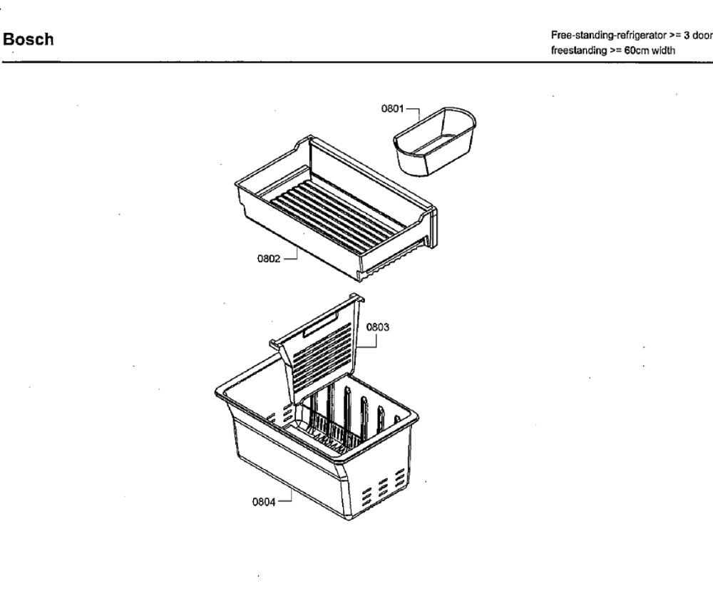 Rack Assembly Diagram and Parts List for B26FT80SNS 06 Bosch Refrigerator