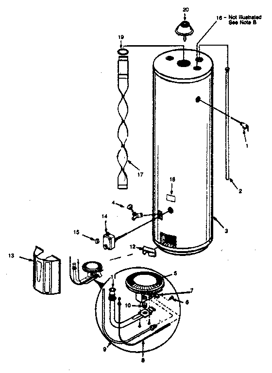 Replacement Parts/153.335621 Diagram and Parts List for 153335621  Kenmore Water Heater