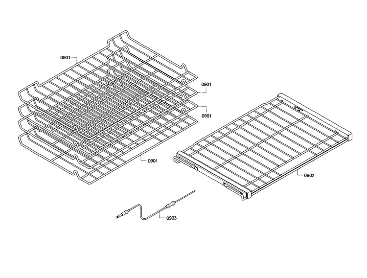 Shelf Assy Diagram and Parts List for HBL8661UC 01 Bosch Wall Oven
