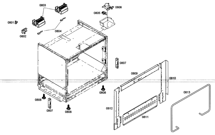 Ventilation Diagram and Parts List for PRD364ELHC02  Thermador Range
