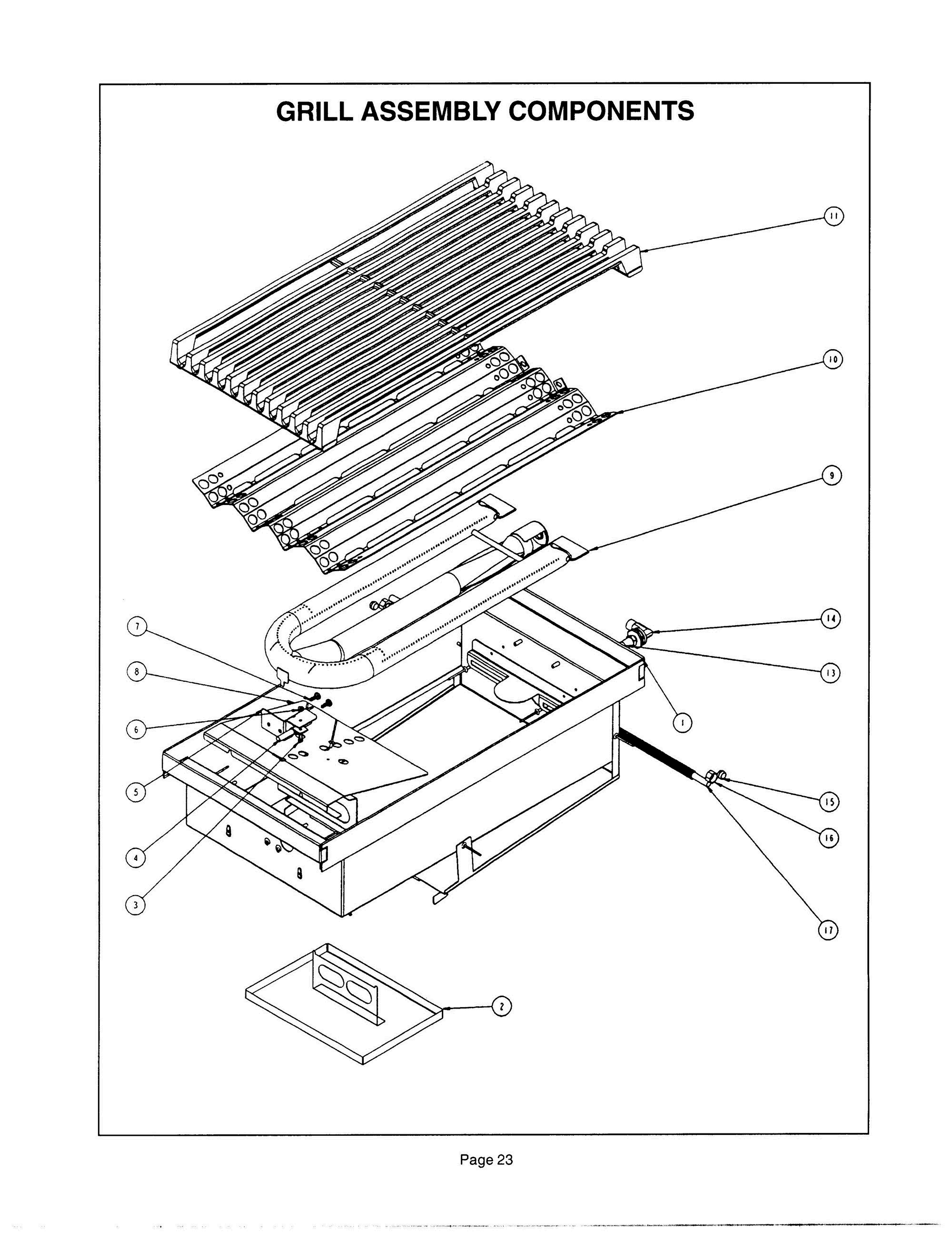 22 - GRILL ASSEMBLY Diagram and Parts List for PSC366ZS  Bosch Cooktop