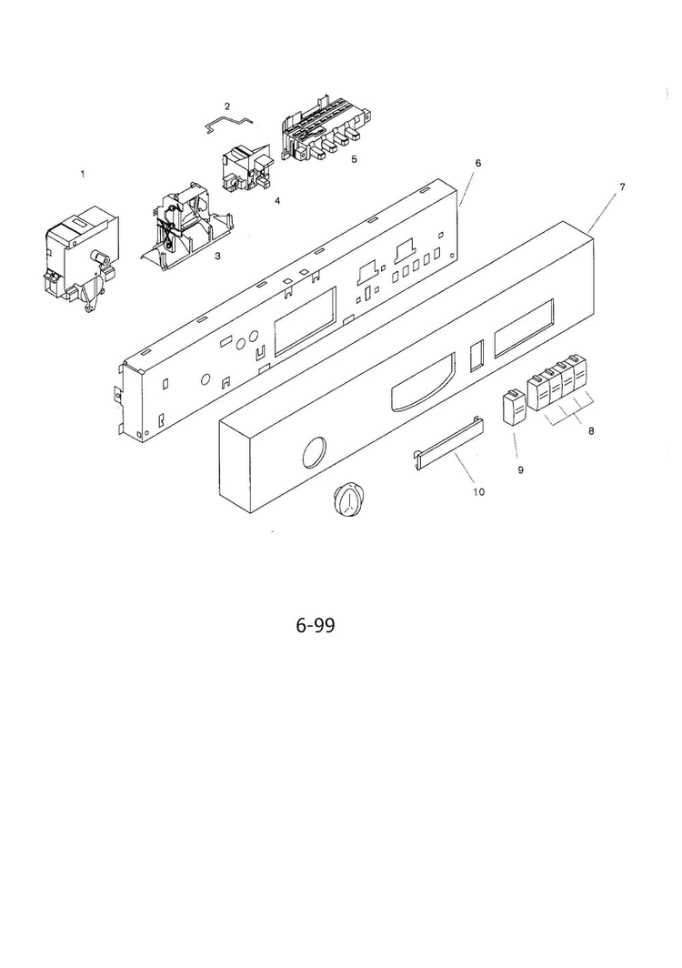 Fascia Panel Diagram and Parts List for SHU4006UC 06 Bosch Dishwasher