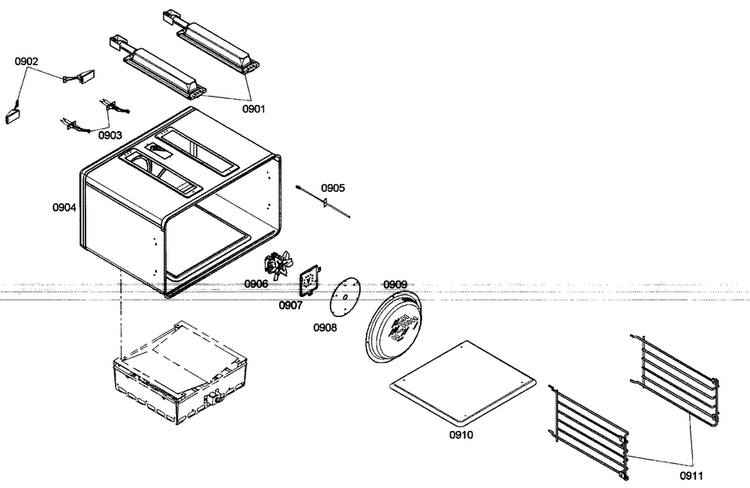 Right Oven 1 Diagram and Parts List for PRG486EDG03  Thermador Range