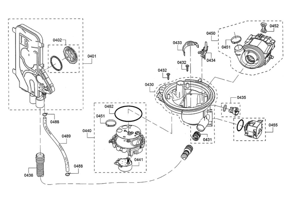 Water Inlet/Heat Pump/Sump Diagram and Parts List for SHPM78W55N 10 Bosch Dishwasher